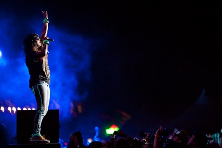 M.I.A. up on the stage at Coachella